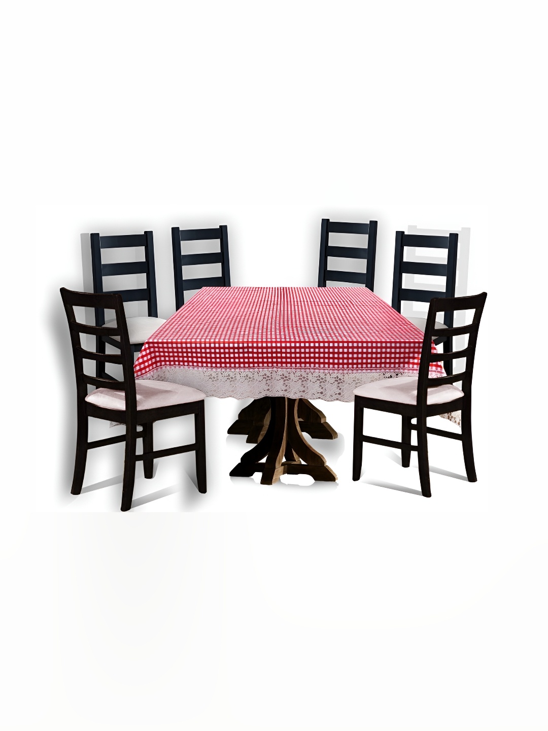 

Stylista Red & White Printed Waterproof 6-Seater Table Cover