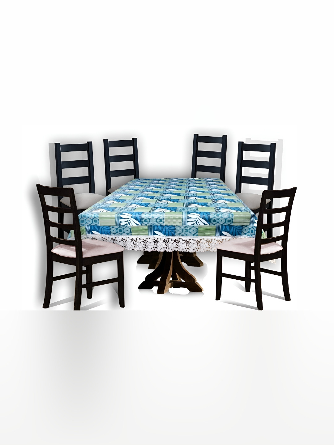 

Stylista Blue & Green Geometric Printed Waterproof 2.28 m x 1.52 m Rectangle Table Cover