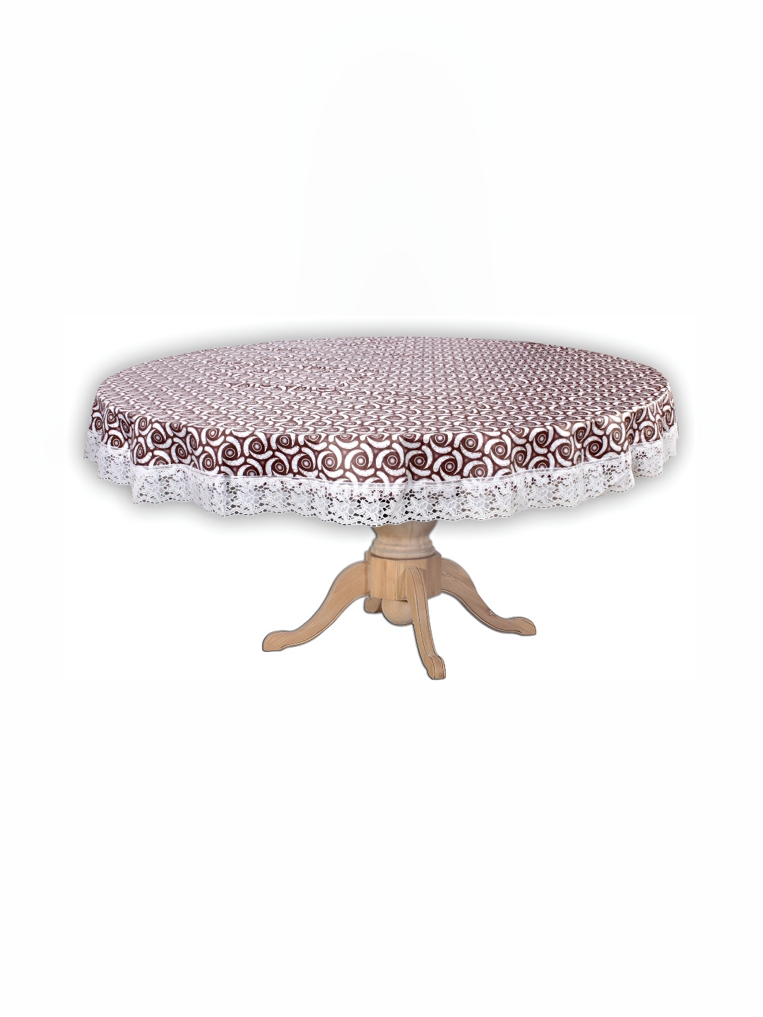 

Stylista Brown & White Geometric Round Waterproof 4-Seater Table Cover