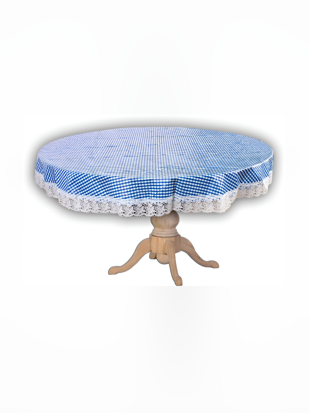 

Stylista Blue & White Checked Waterproof Round 4 Seater Table Cover