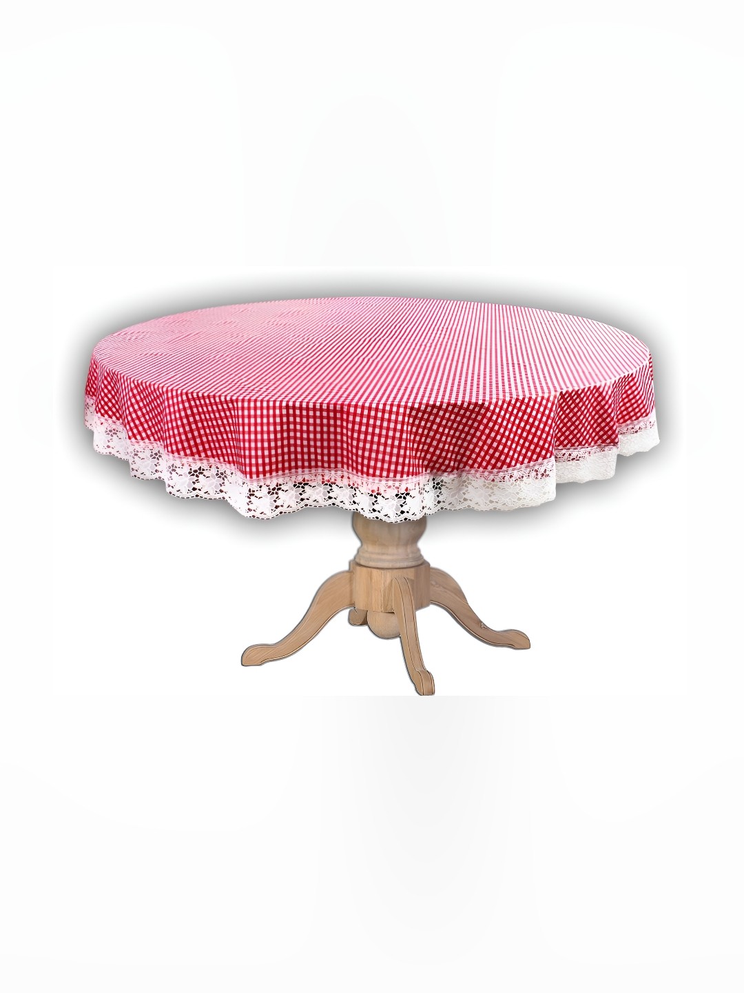 

Stylista Red & White Geometric Waterproof Round 4-Seater Table Cover