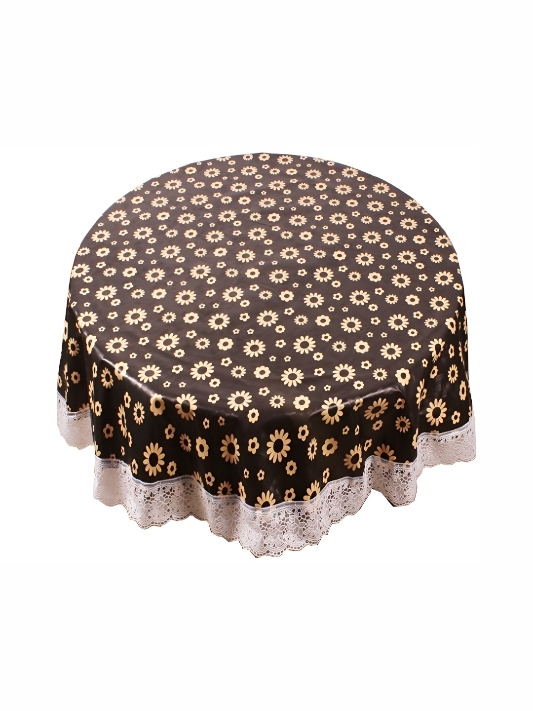

Stylista Brown & Yellow Floral Printed Waterproof Round 6 Seater Table Cover