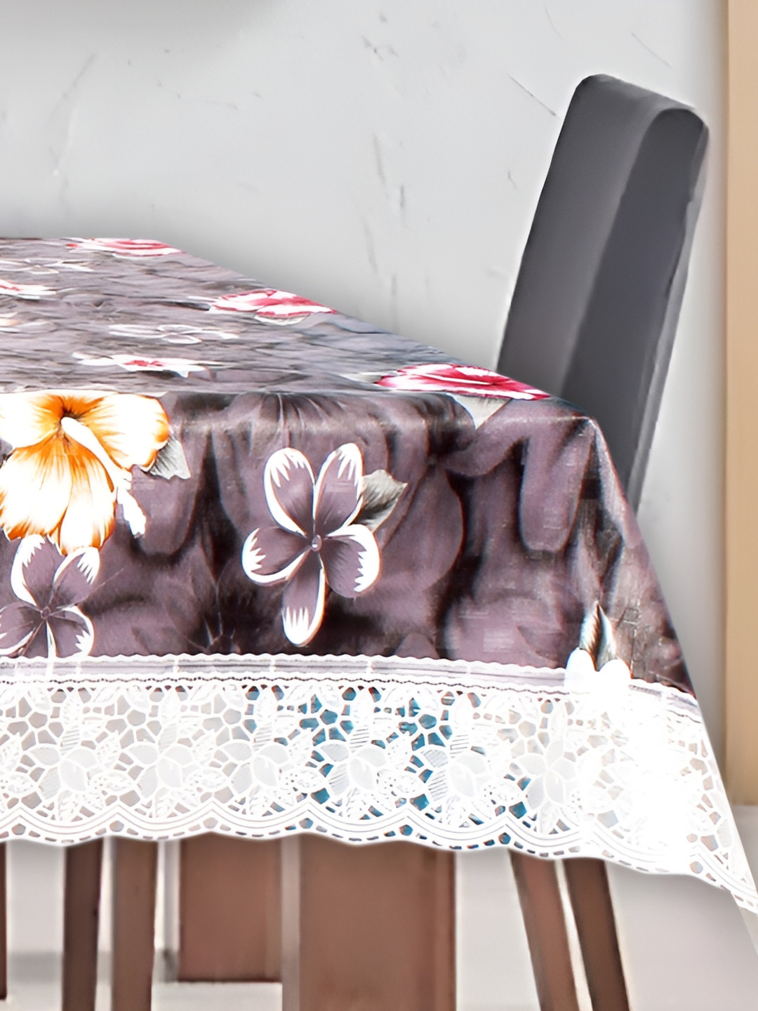 

Stylista Black & Purple Floral Printed Waterproof Rectangle Shaped 12 Seater Table Cover