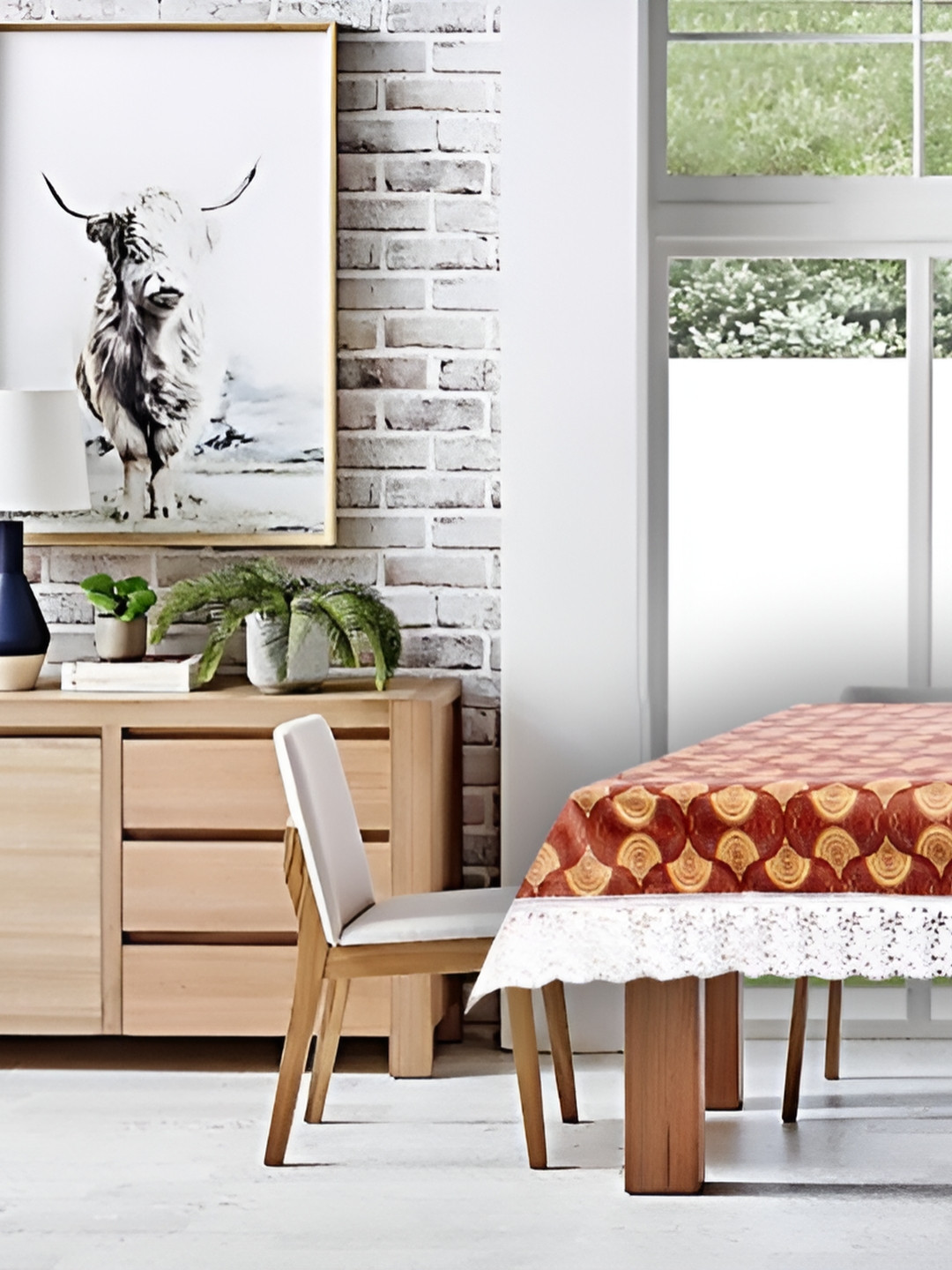 

Stylista Brown Geometric Printed Waterproof 8-Seater Table Cover
