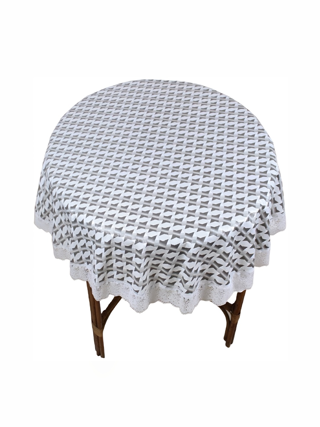 

Stylista Grey & White Printed Waterproof 1.52 m x 1.52 m Round Table Cover