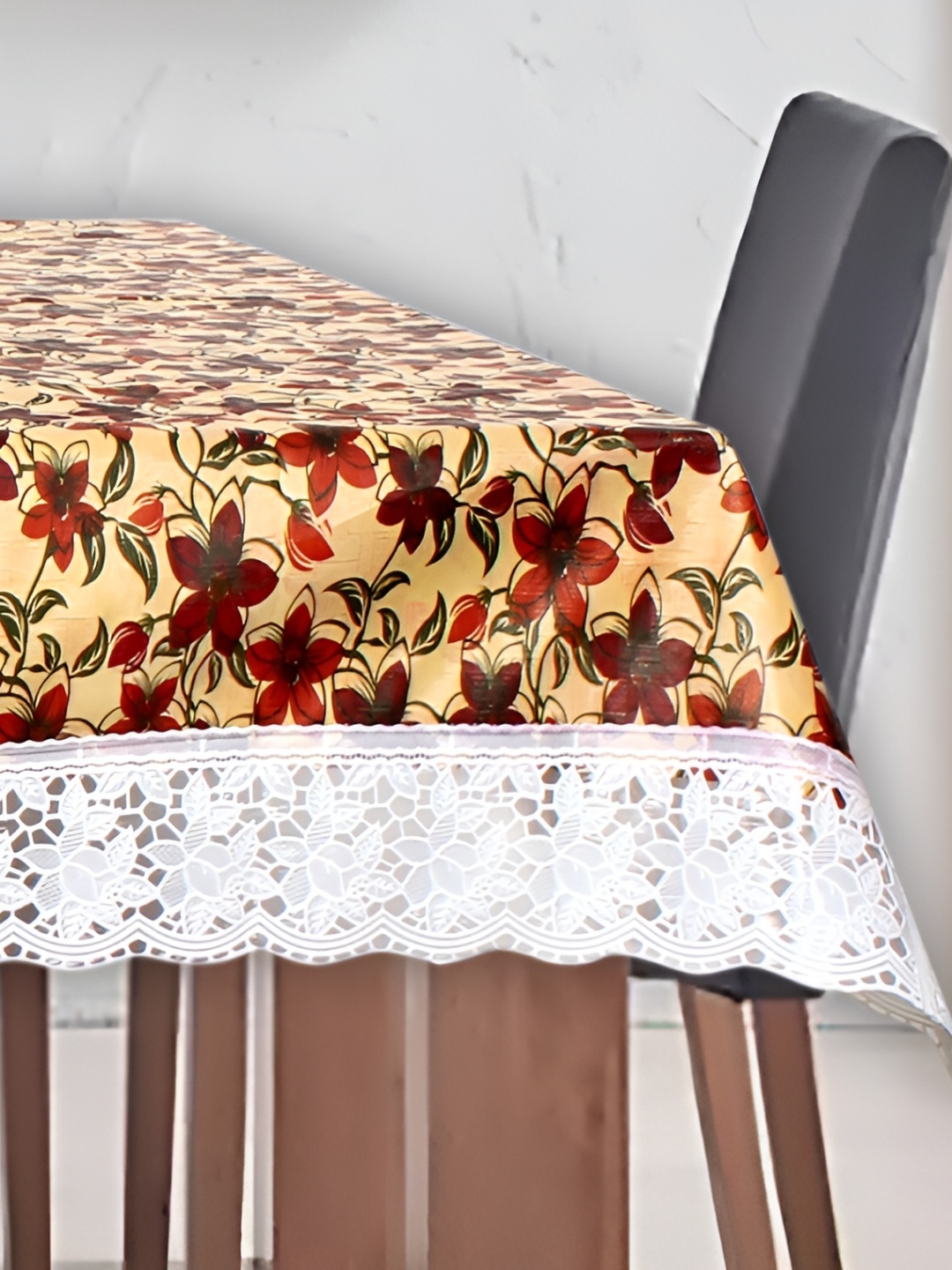 

Stylista Beige & Red Waterproof 8 Seater Table Cover
