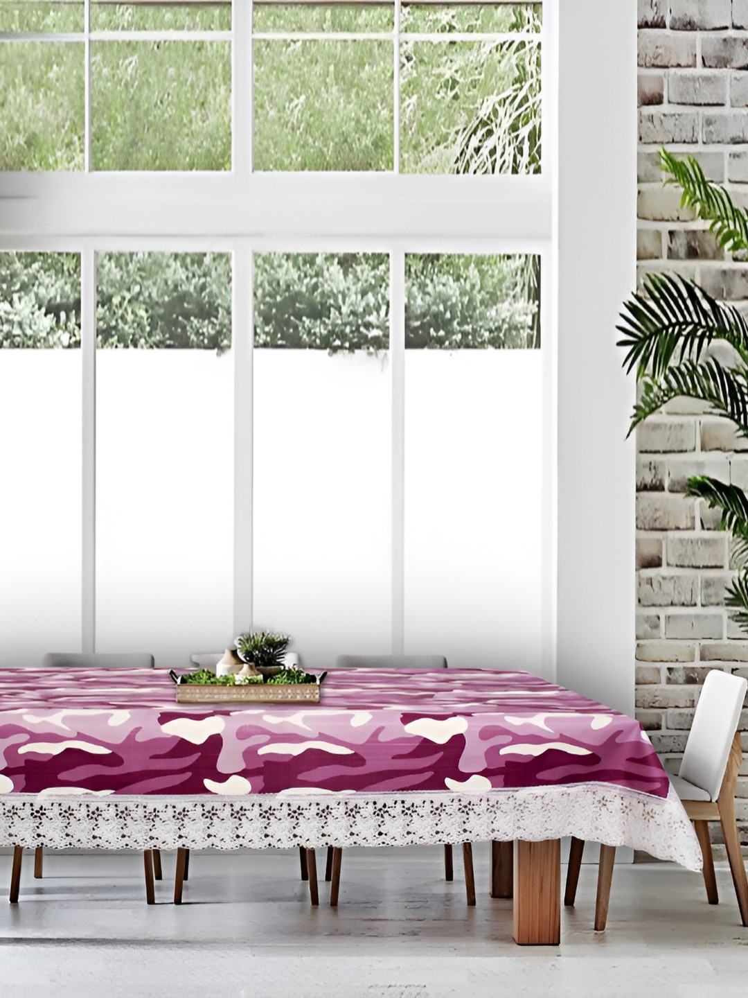 

Stylista Purple & White Printed Waterproof 8-Seater Table Cover