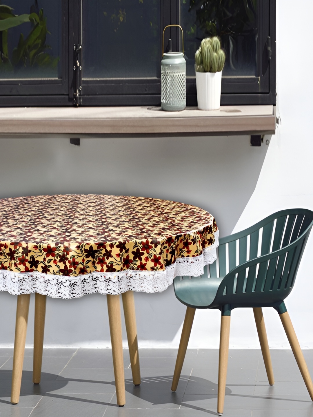 

Stylista Beige & Brown Waterproof Round 2 Seater Table Cover