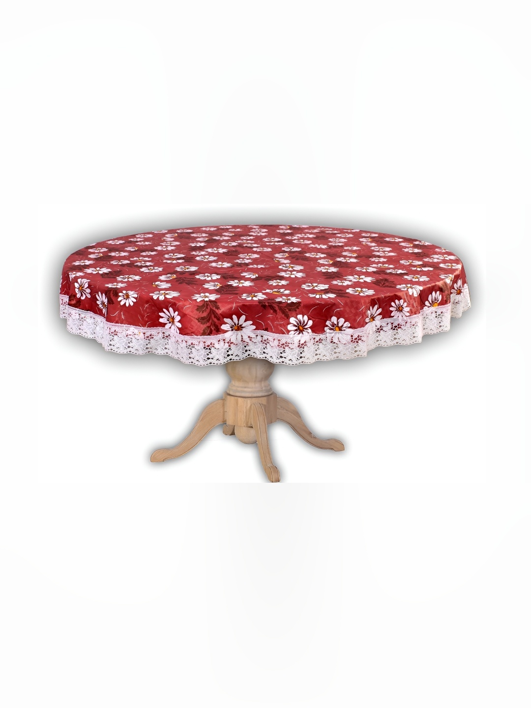 

Stylista Red & White Floral Round Waterproof 4-Seater Table Cover