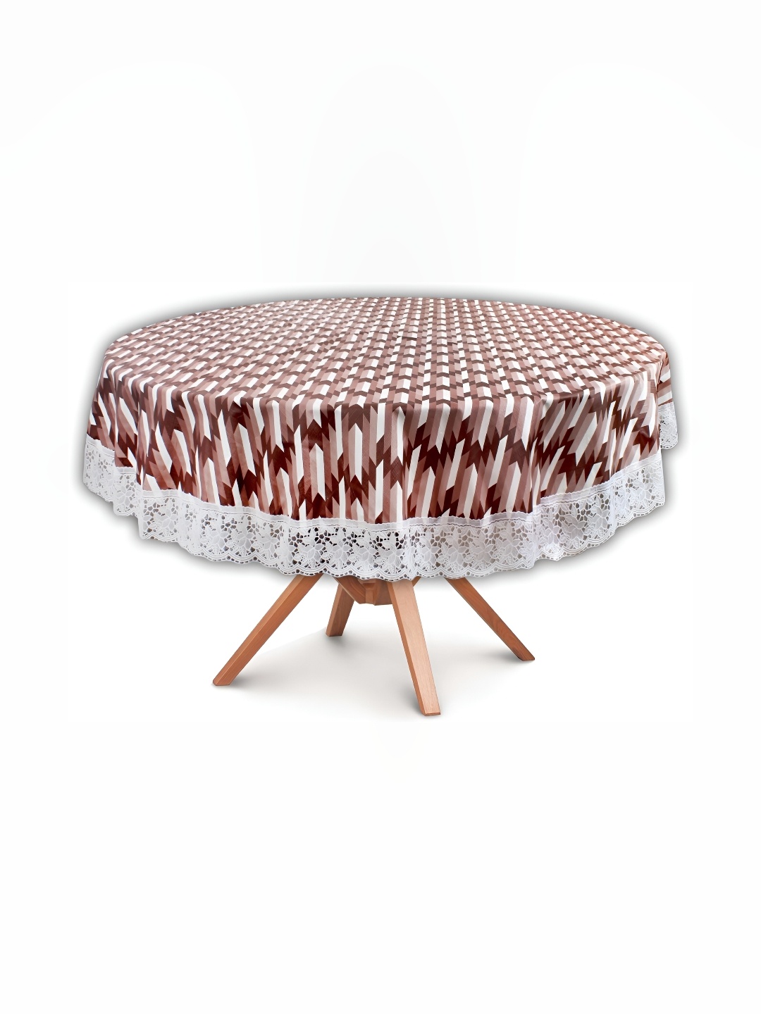 

Stylista Brown & Beige Printed Waterproof Round 6-Seater Table Cover