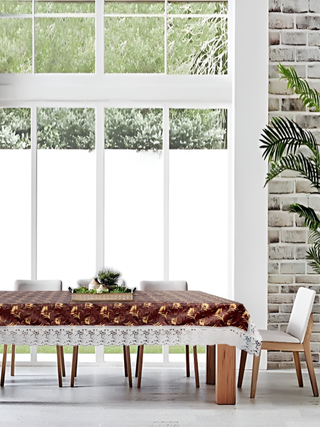 

Stylista Brown & White Printed Waterproof 8-Seater Table Cover