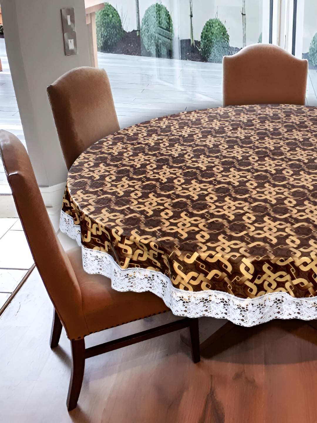 

Stylista Brown Waterproof Round 6-Seater Table Cover
