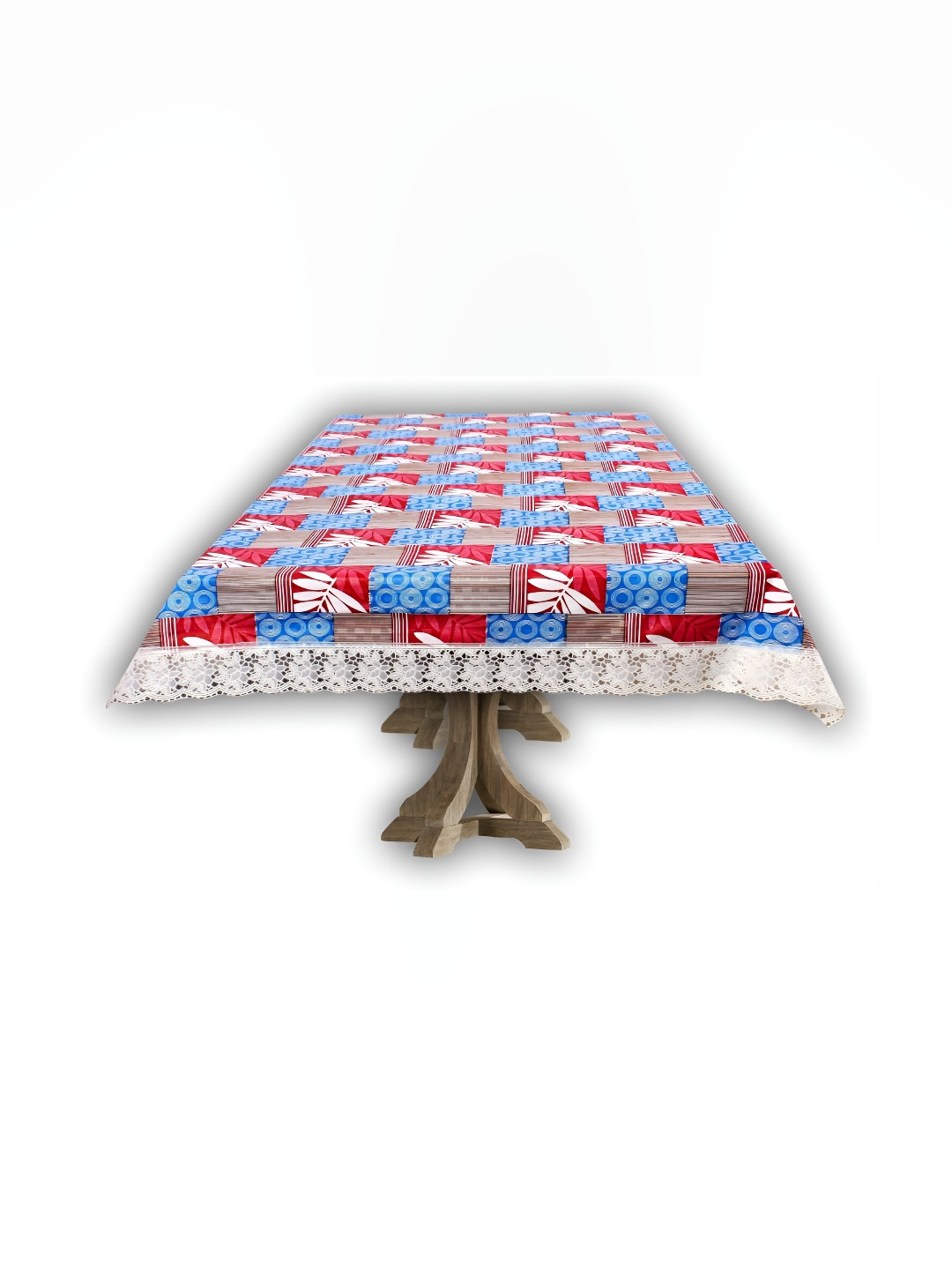 

Stylista Blue & White Floral Printed Waterproof Rectangular Shaped 10 Seater Table Cover