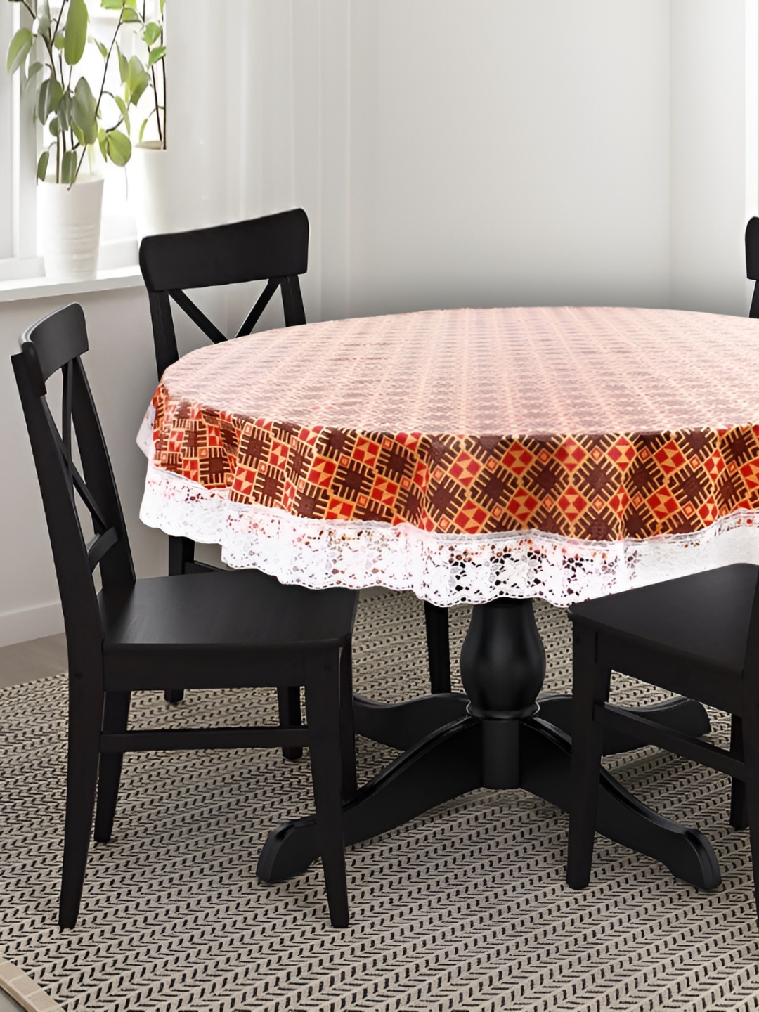 

Stylista Orange Waterproof Round 8-Seater Table Cover