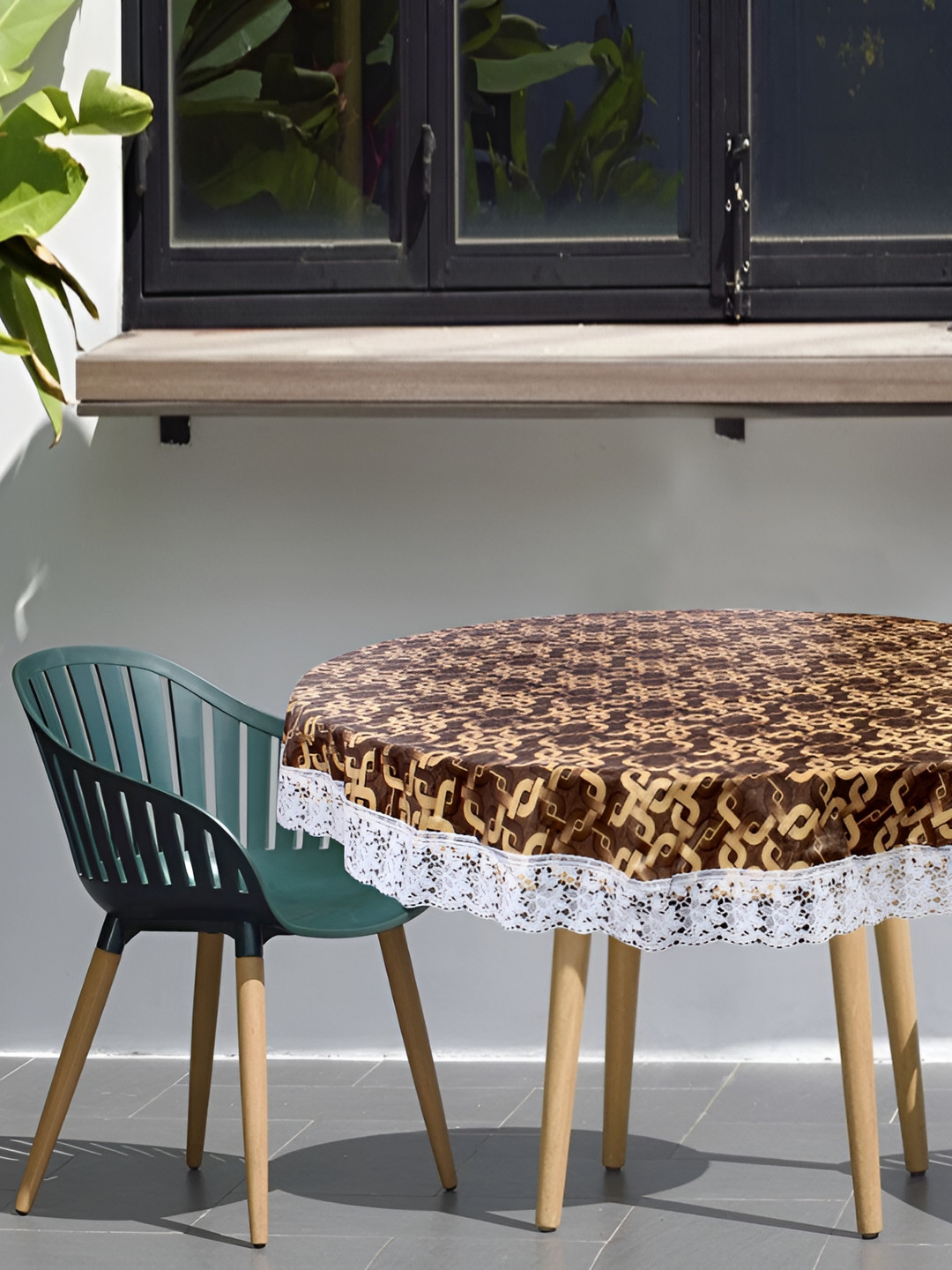 

Stylista Brown & Beige Printed Waterproof Round 2-Seater Table Cover