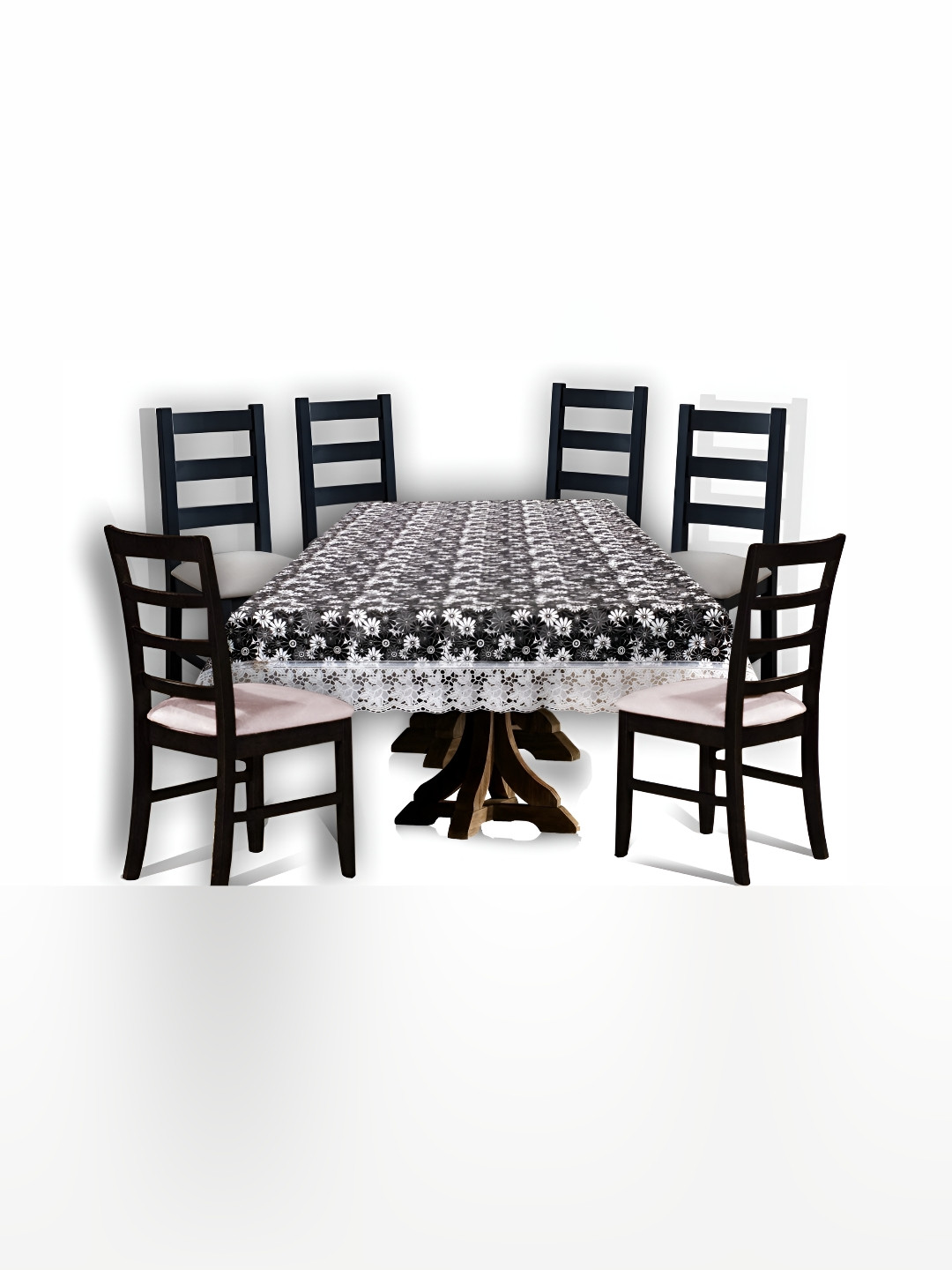 

Stylista Black Printed Waterproof 6-Seater Table Cover