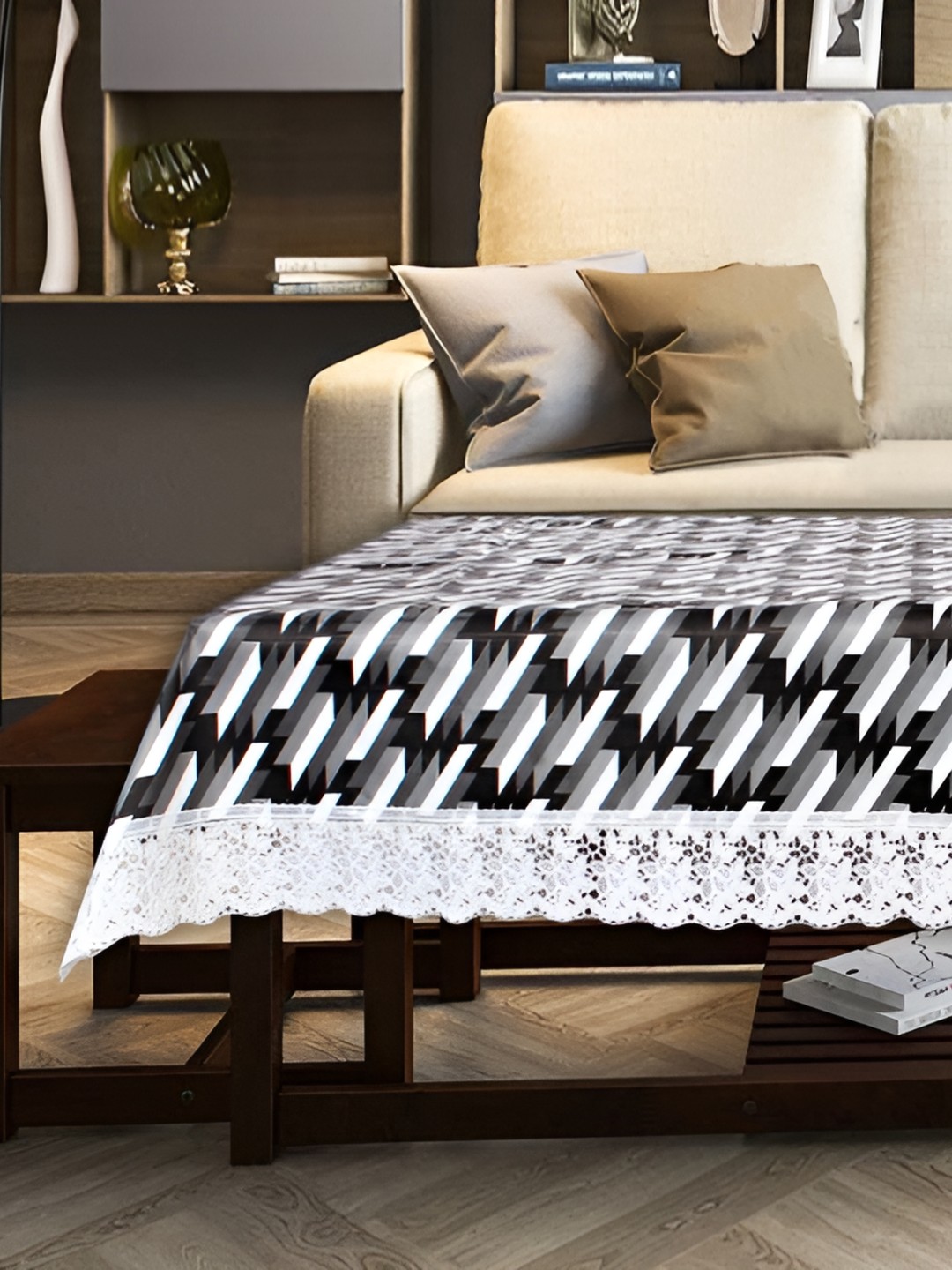 

Stylista Black & White Abstract Printed Waterproof Rectangle 2 Seater Table Cover