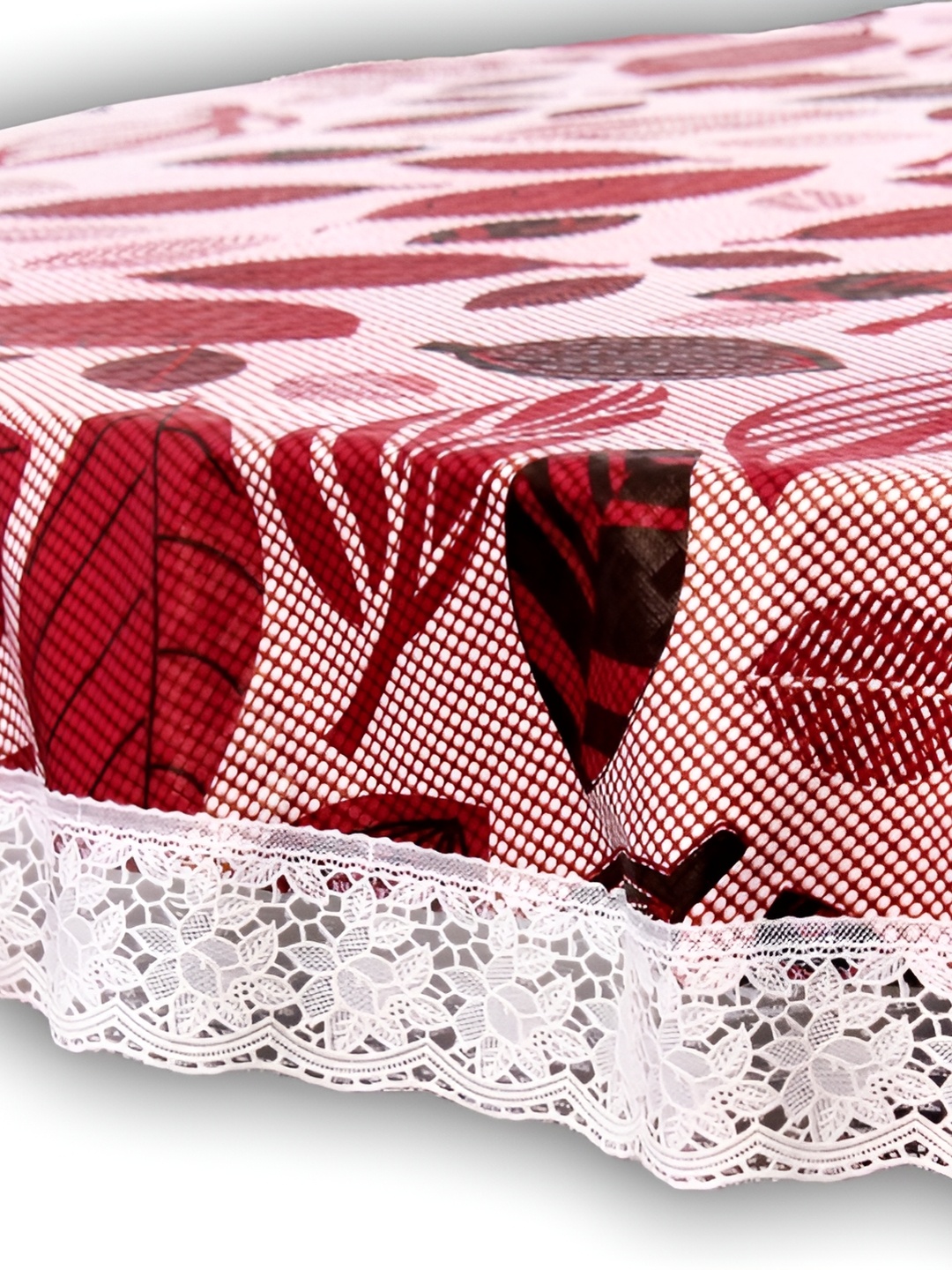 

Stylista Red & White Floral Printed Waterproof 1.52 m x 1.52 m Round Table Cover