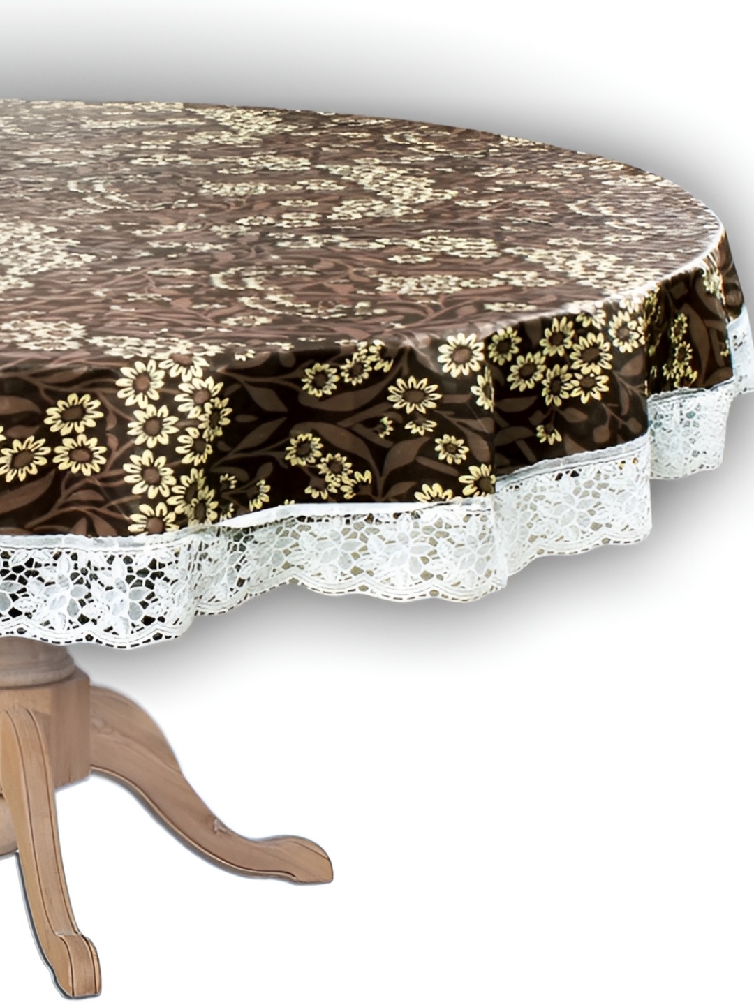 

Stylista Brown & Yellow Floral Waterproof Round 4 Seater Table Cover
