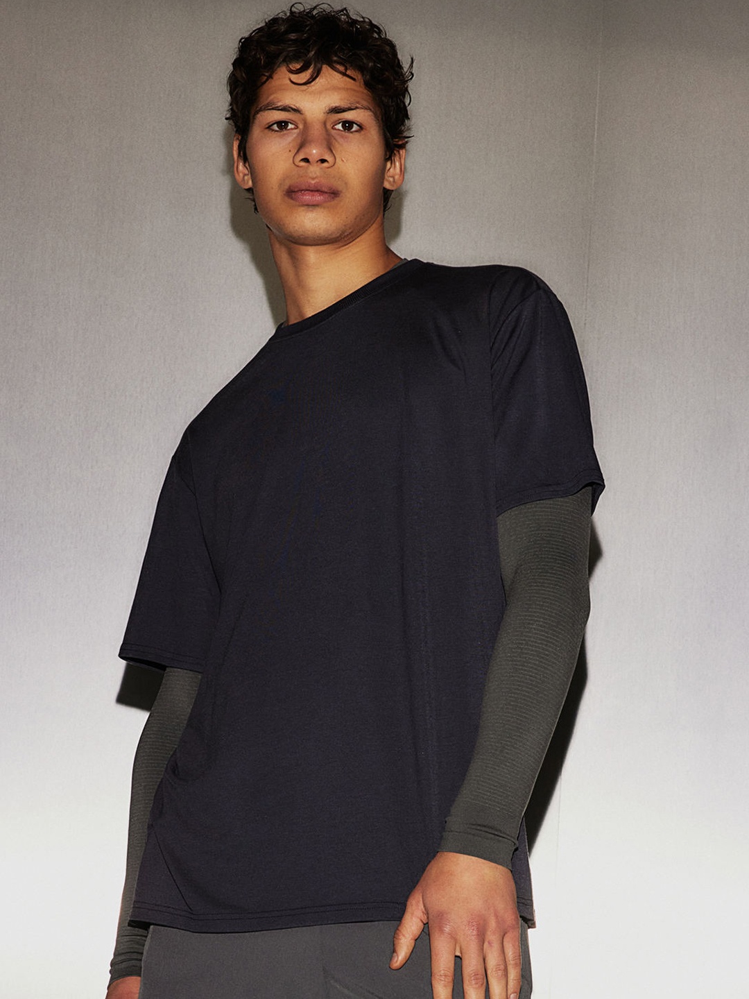 

H&M DryMove Loose Fit Sports T-Shirt, Blue