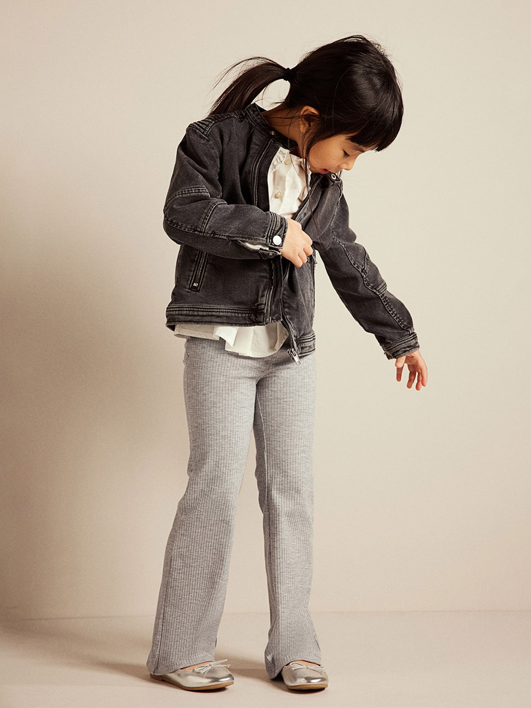 

H&M Girls Flared Leggings, Grey