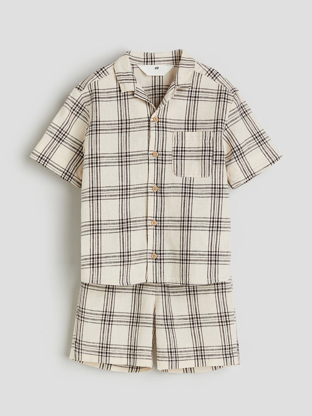 

H&M Boys 2-Piece Linen-Blend Set, Beige