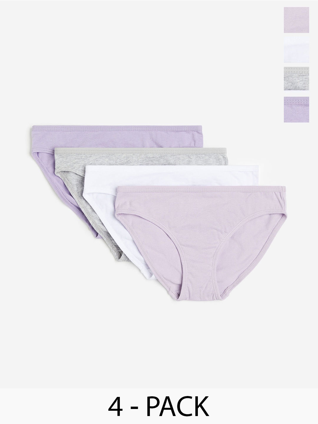 

H&M Girls 4-Pack Cotton Briefs, White
