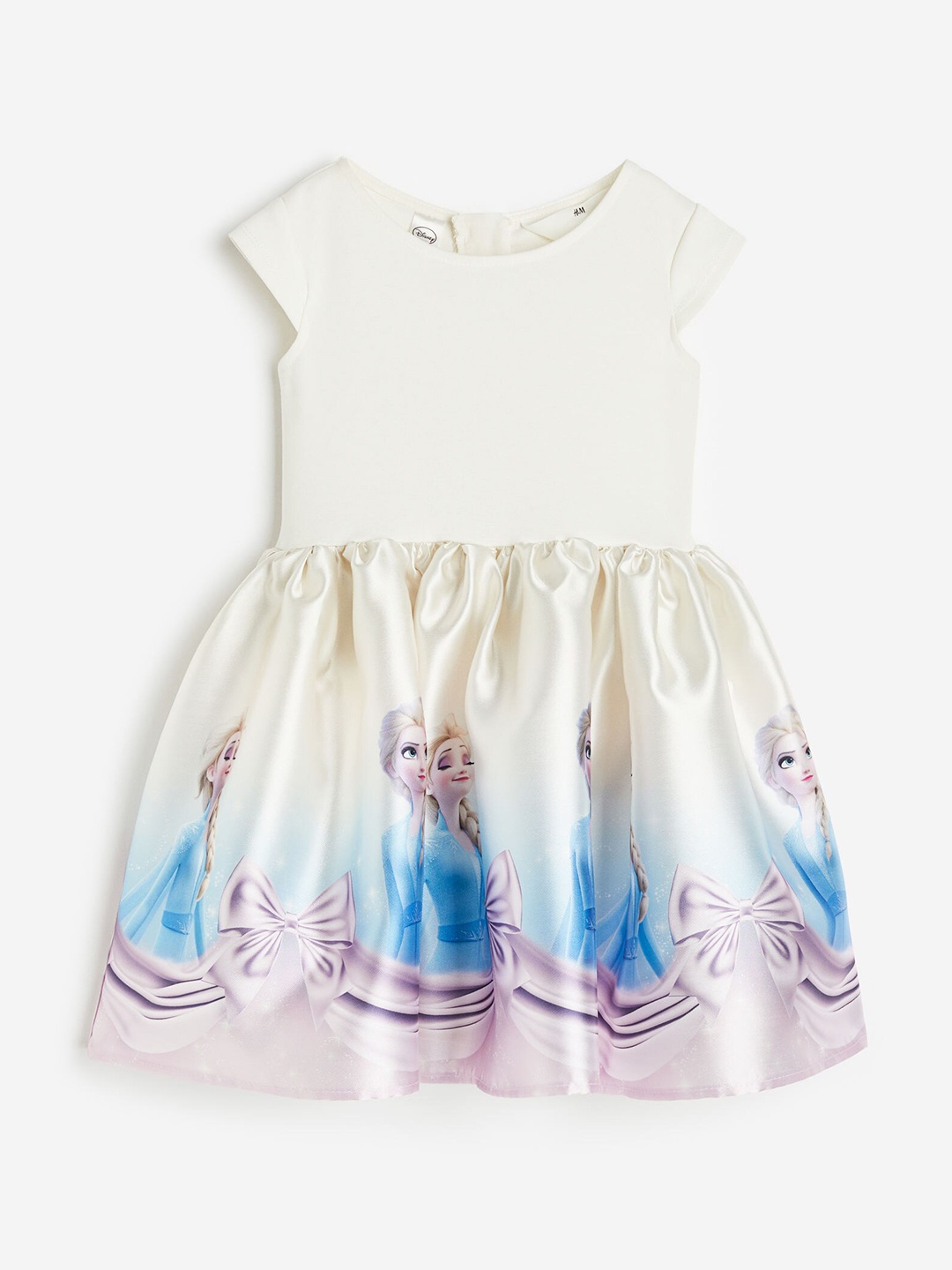 

H&M Girls Printed Bow-Detail Dress, White
