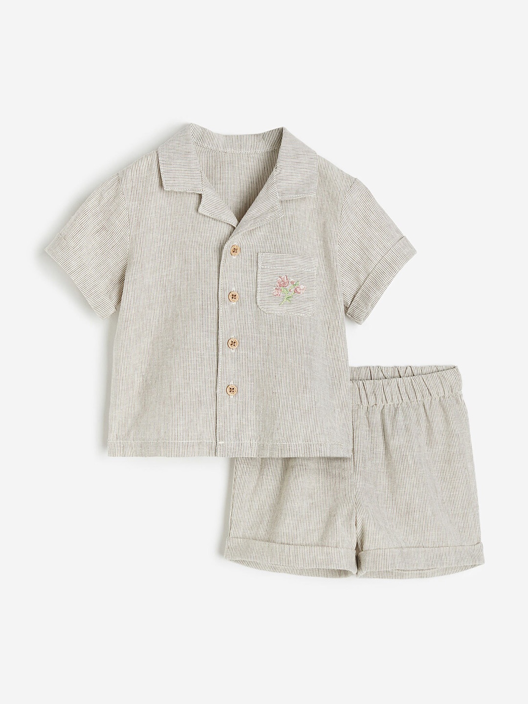 

H&M Boys 2-Piece Linen-Blend Set, White
