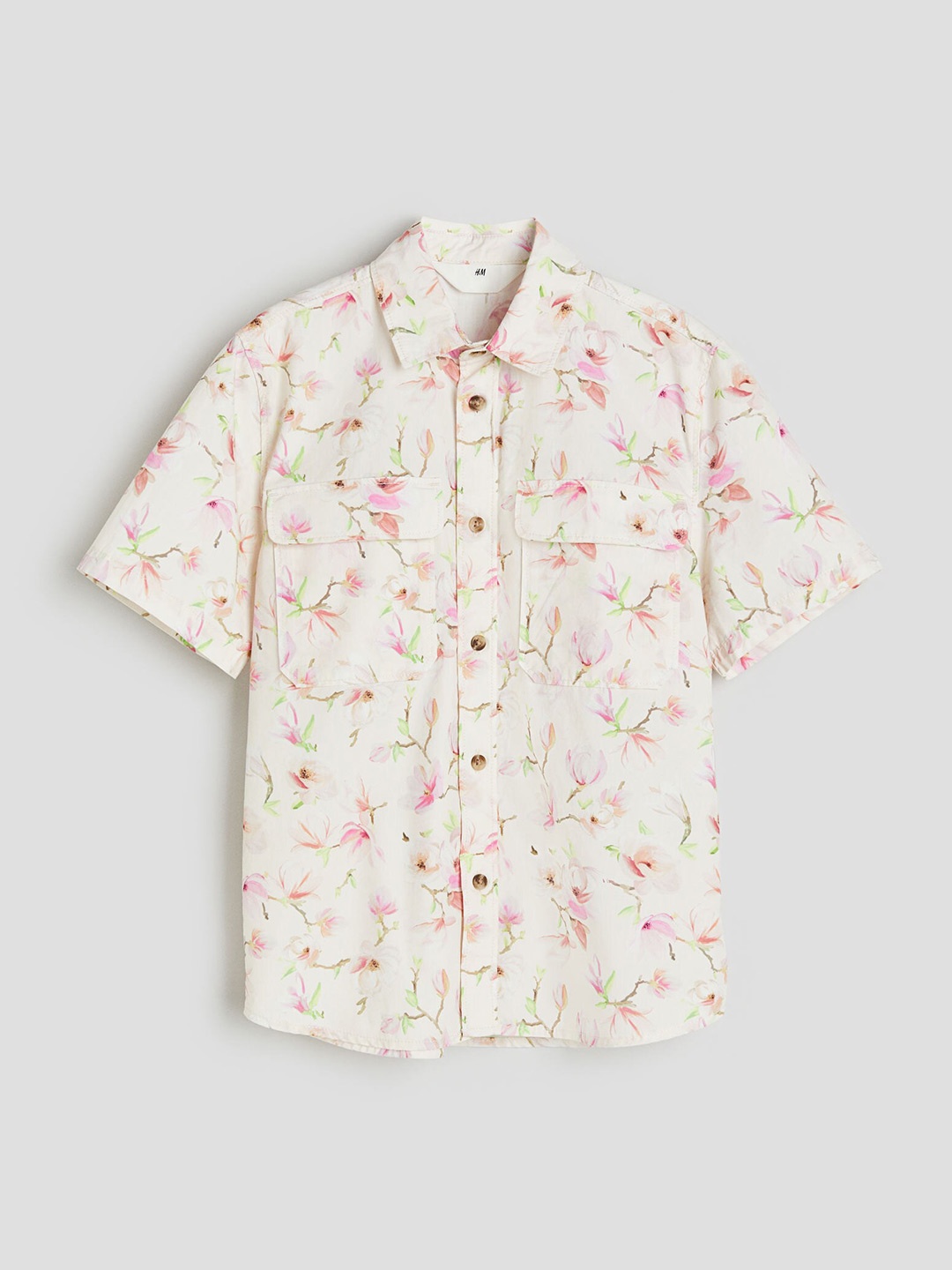 

H&M Boys Short-Sleeved Cotton Shirt, White