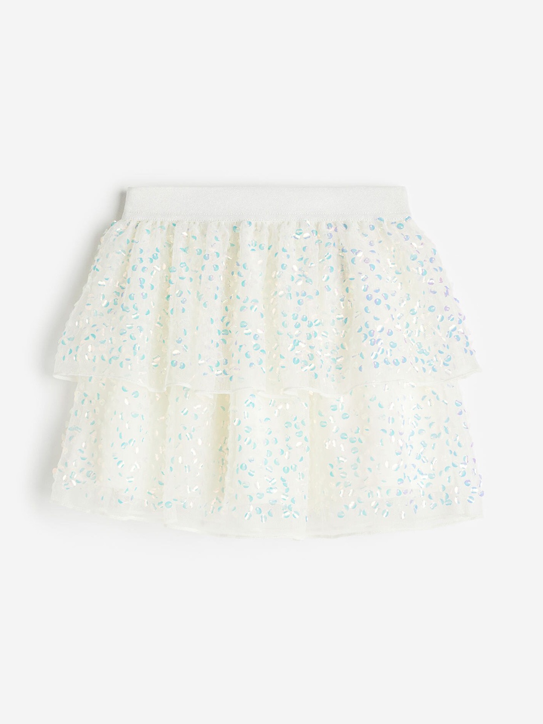 

H&M Girls Sequined Tulle Skirt, White