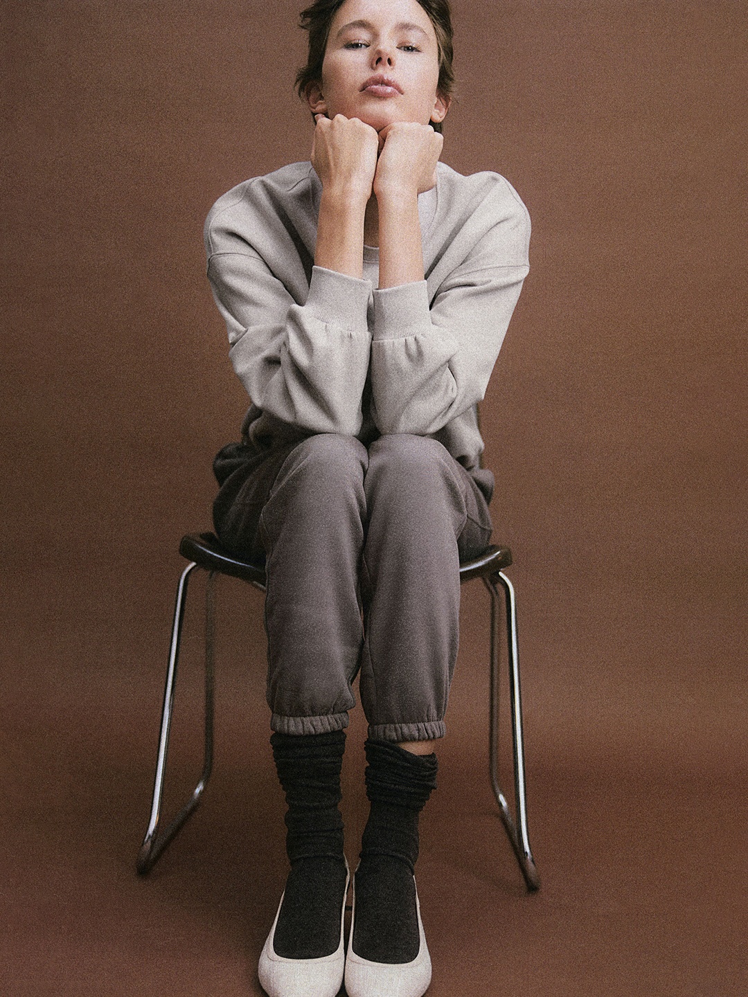 

H&M Women Sweatshirt, Beige