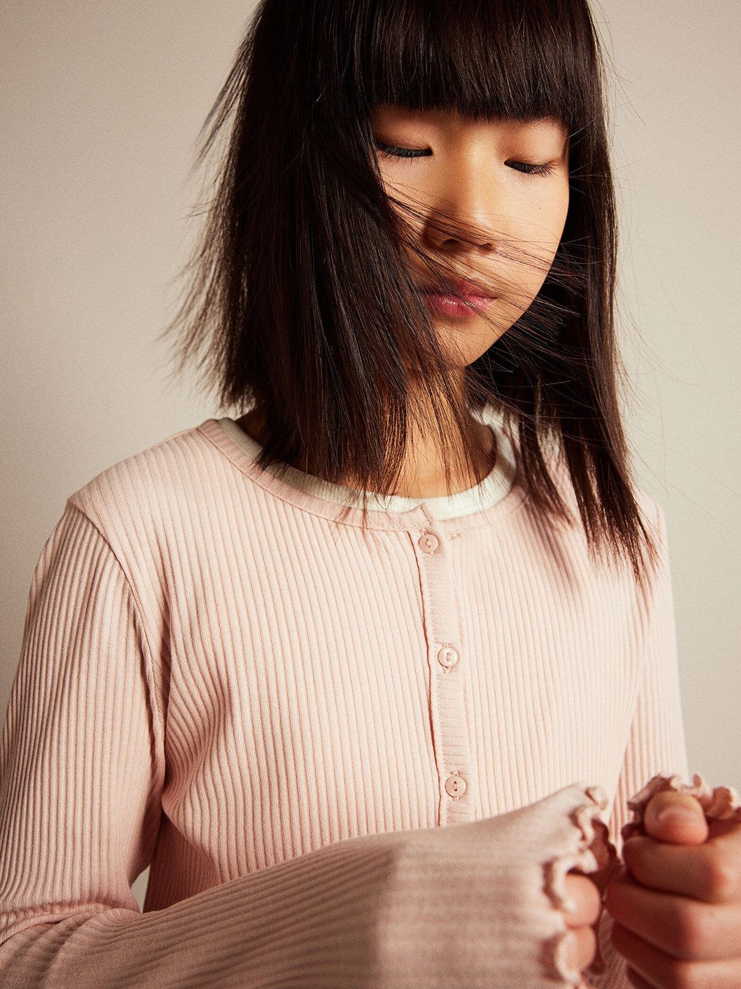 

H&M Ribbed Jersey Cardigan, Pink