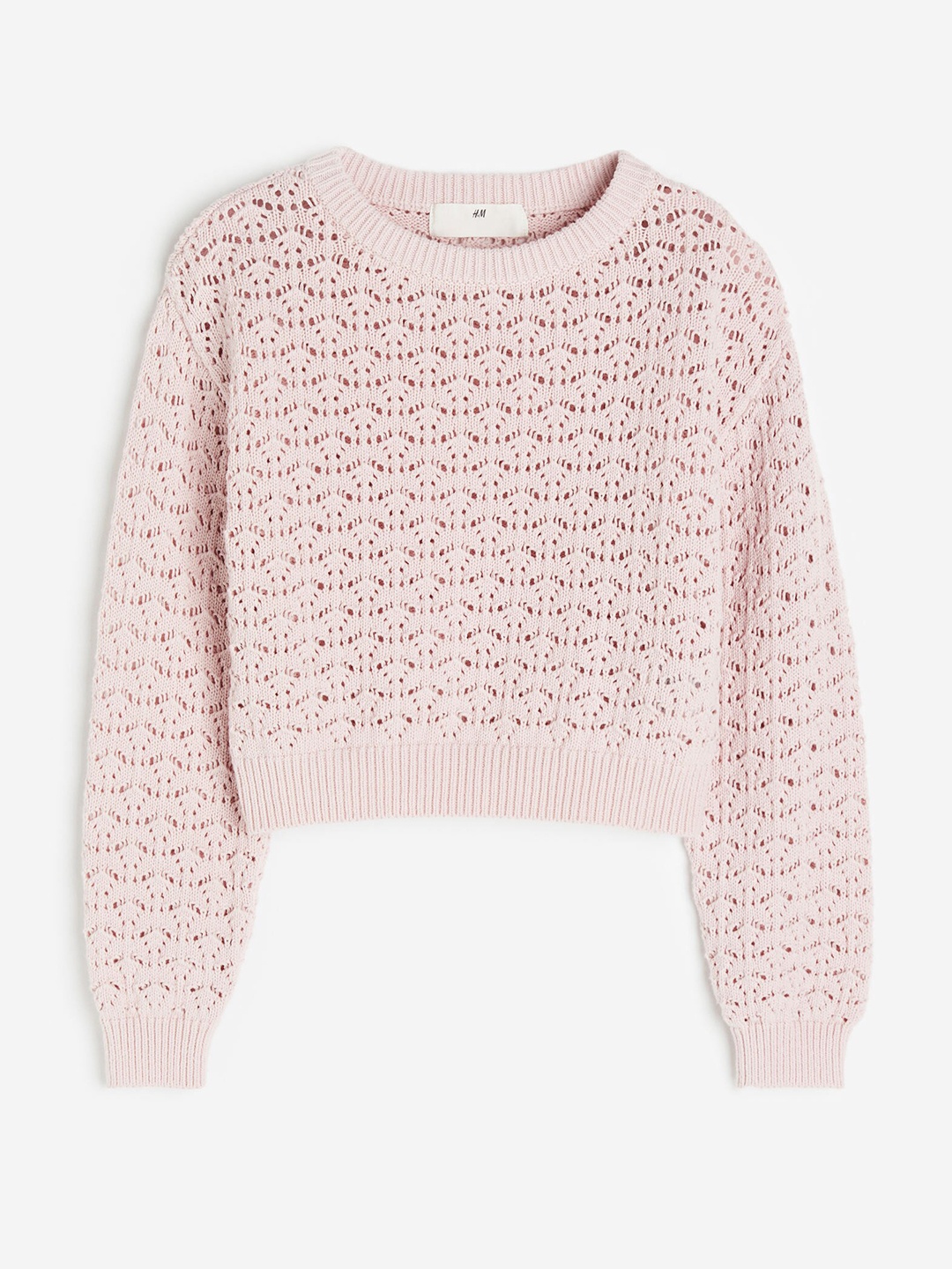 

H&M Girls Pointelle-Knit Jumper, Pink