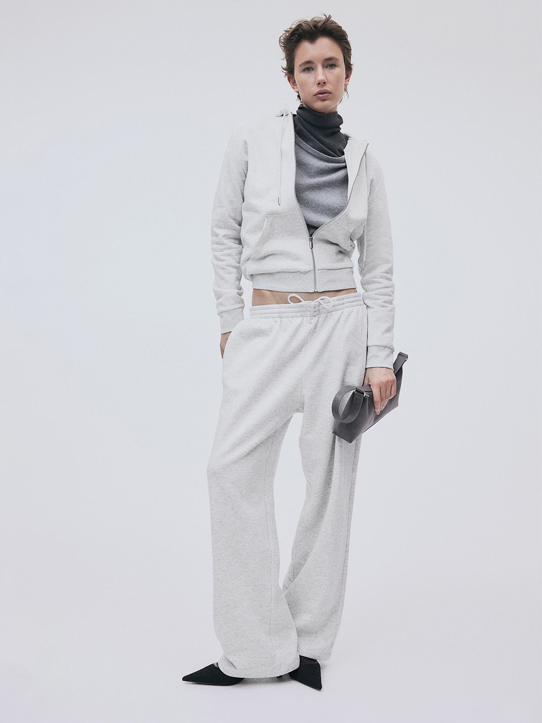 

H&M Women Cotton Blend Sweatpants, Grey