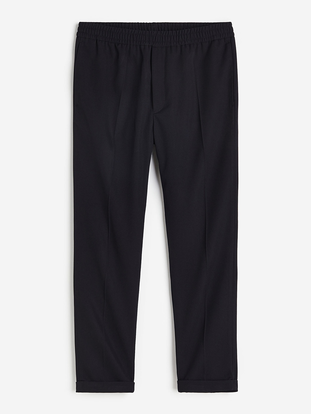 

H&M Men Solid Slim Fit Mid-Rise Trousers, Black
