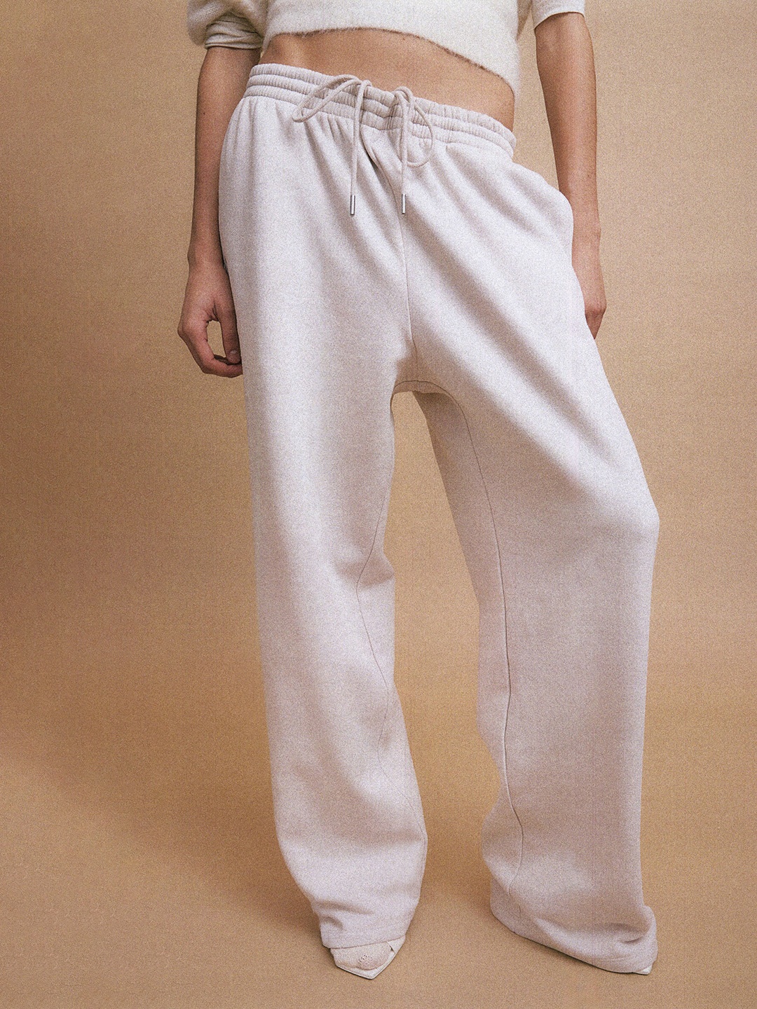 

H&M Women Cotton Blend Sweatpants, Beige