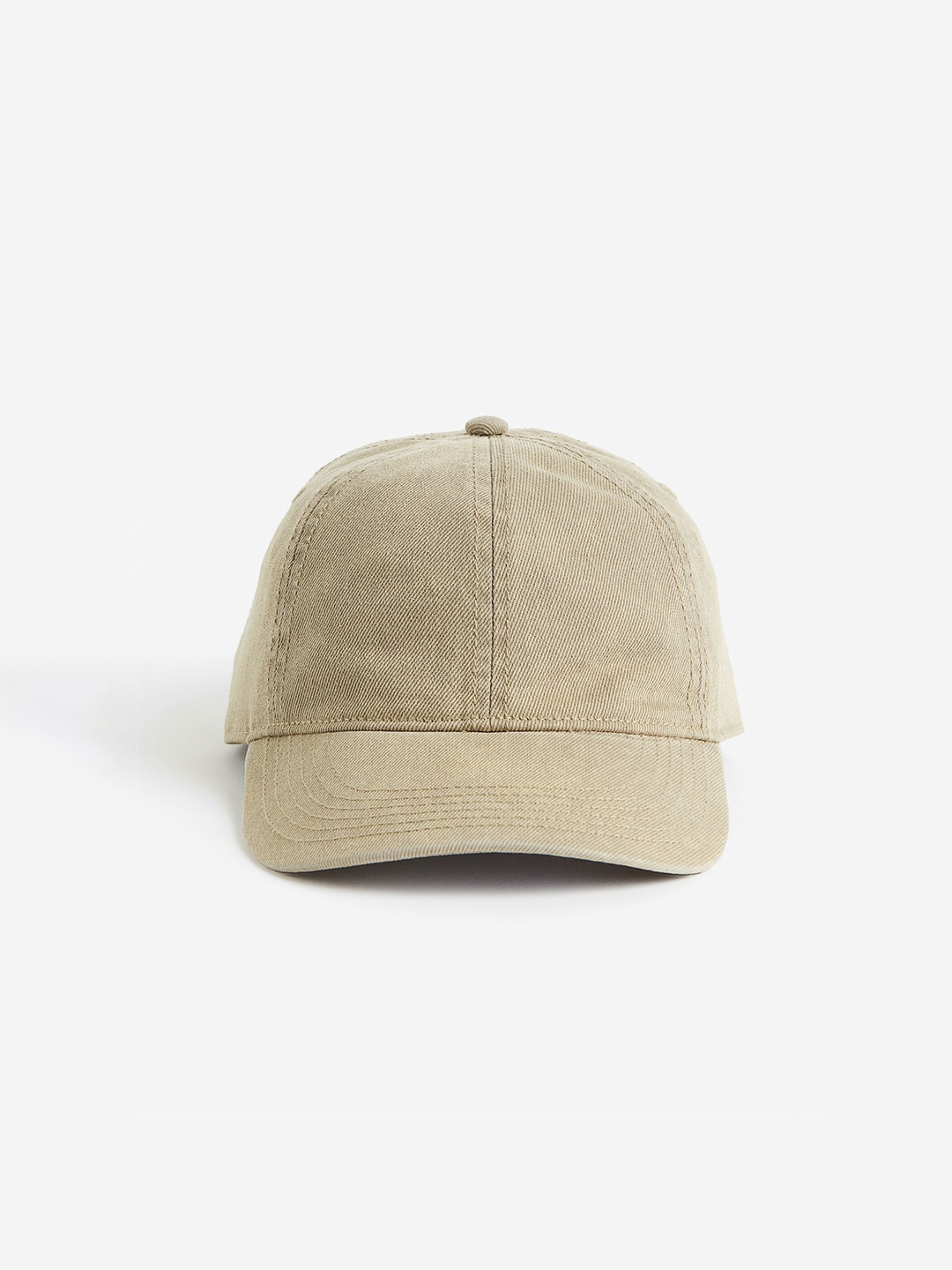 

H&M Washed-Look Denim Cap, Beige