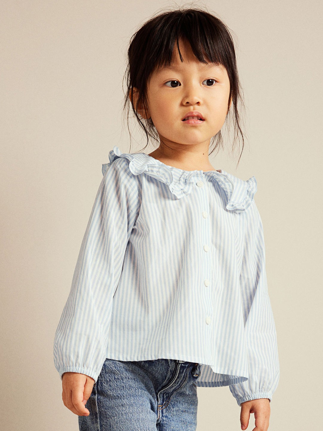 

H&M Girls Collared Blouse, Blue