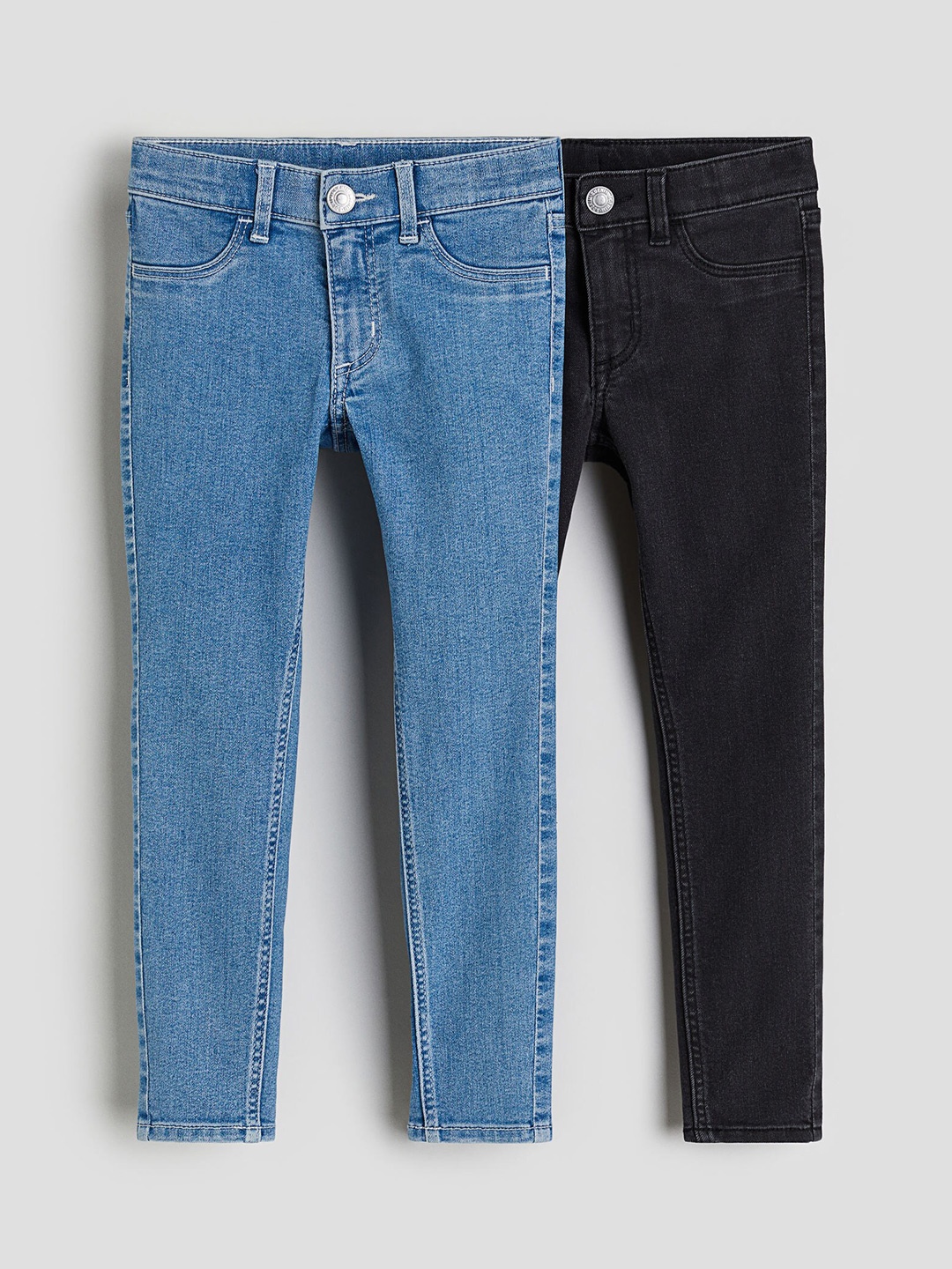 

H&M Girls 2-Pack Skinny Fit Jeans, Black