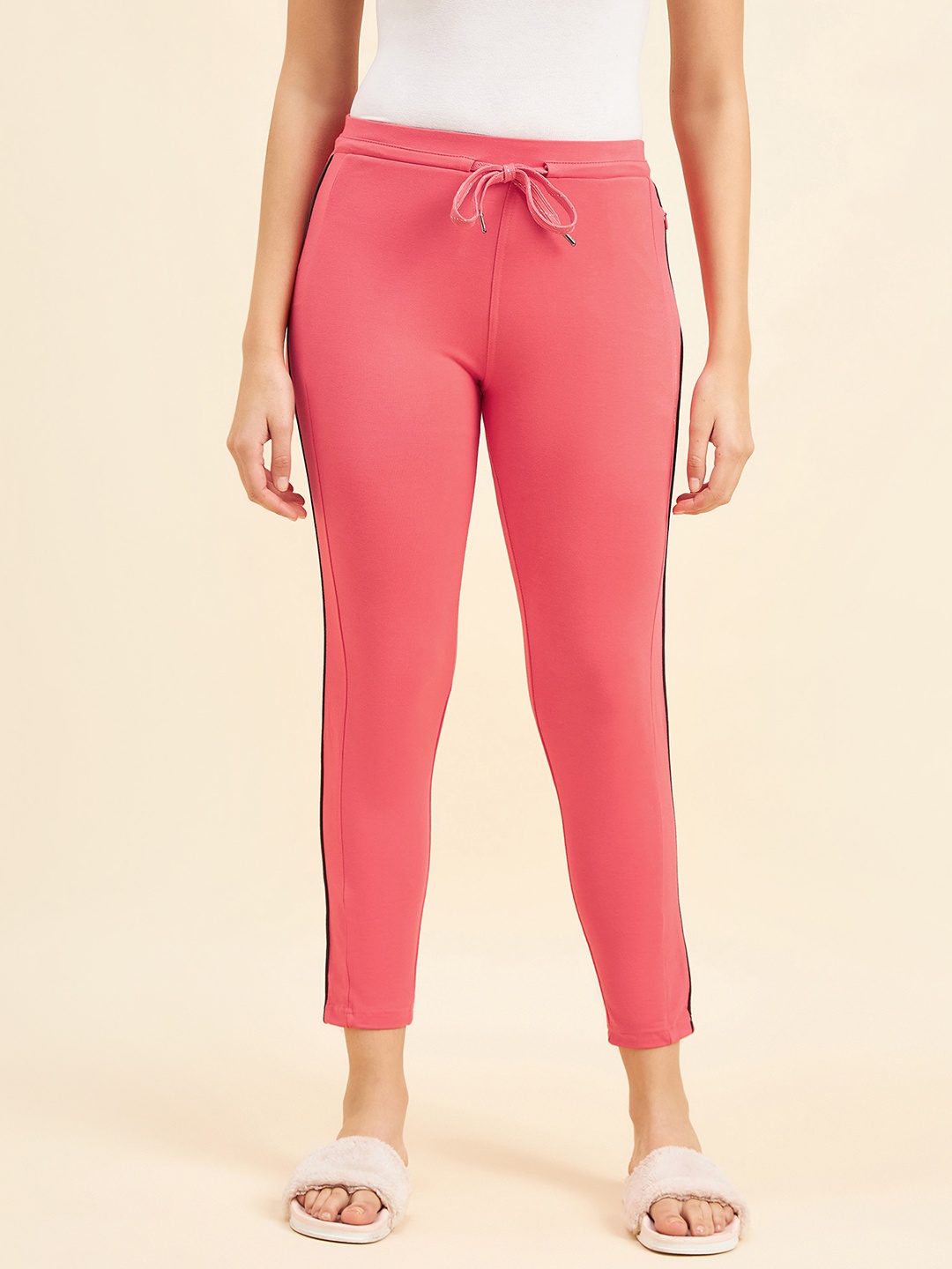 

Sweet Dreams Women Pink Relaxed-Fit Straight-Leg Mid-Rise Lounge Pant