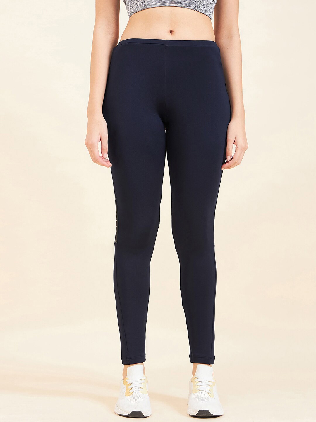 

Sweet Dreams Navy Blue Ankle Length Sports Tights