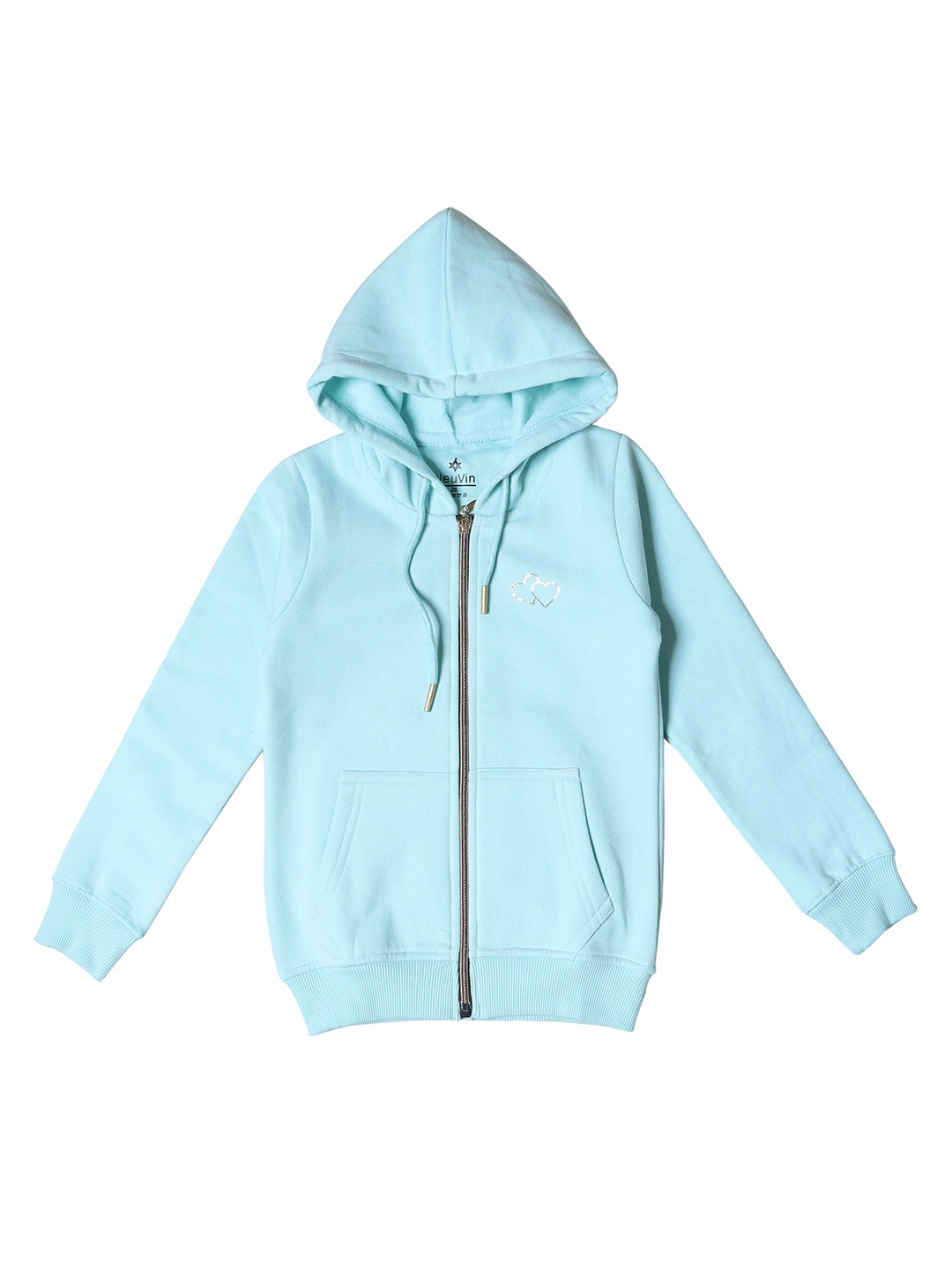 

BAESD Girls Hooded Long Sleeves Fleece Front-Open Sweatshirt, Blue