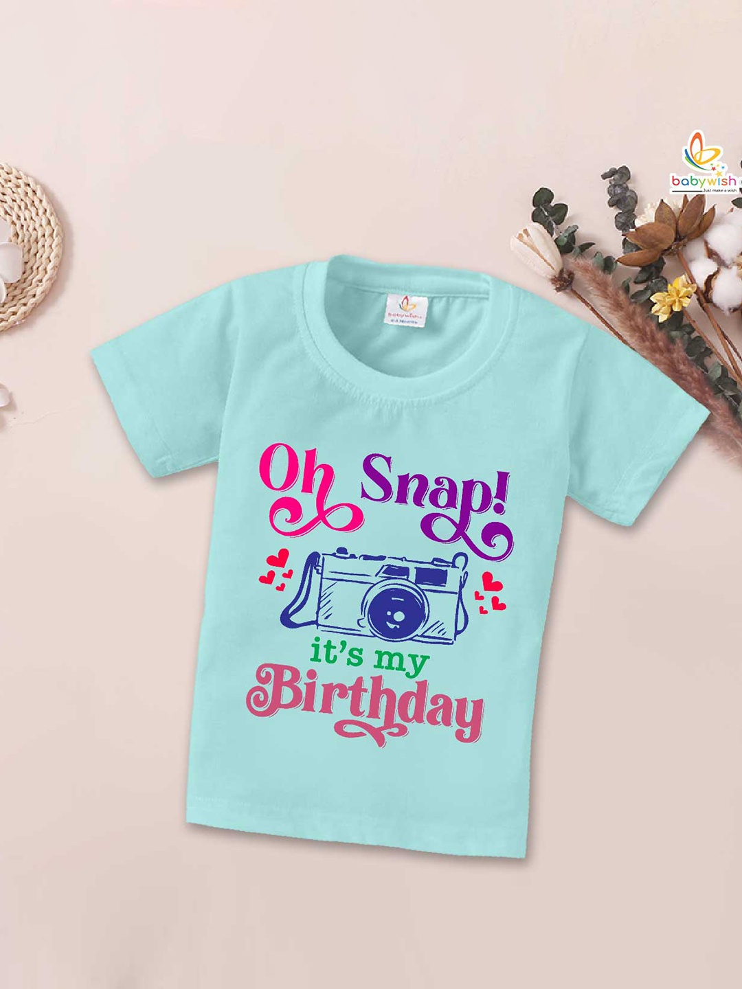

Babywish Kids Typography Printed Cotton T-shirt, Sea green
