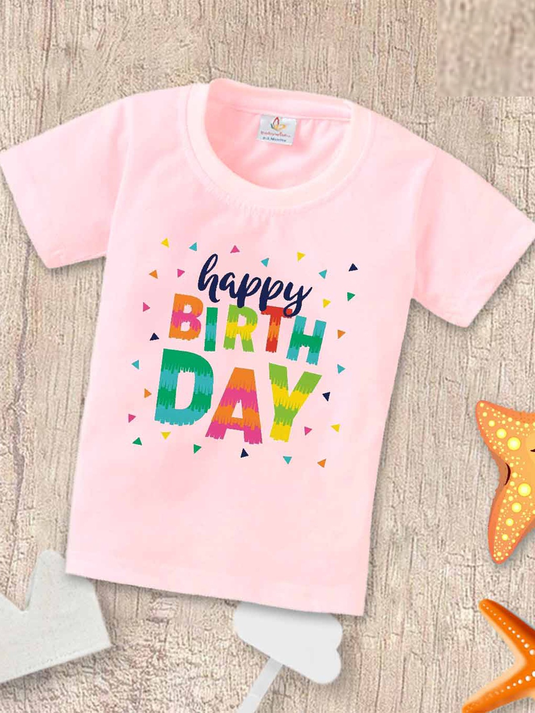

Babywish Kids Typography Printed Round Neck Cotton Relaxed Fit T-shirt, Pink
