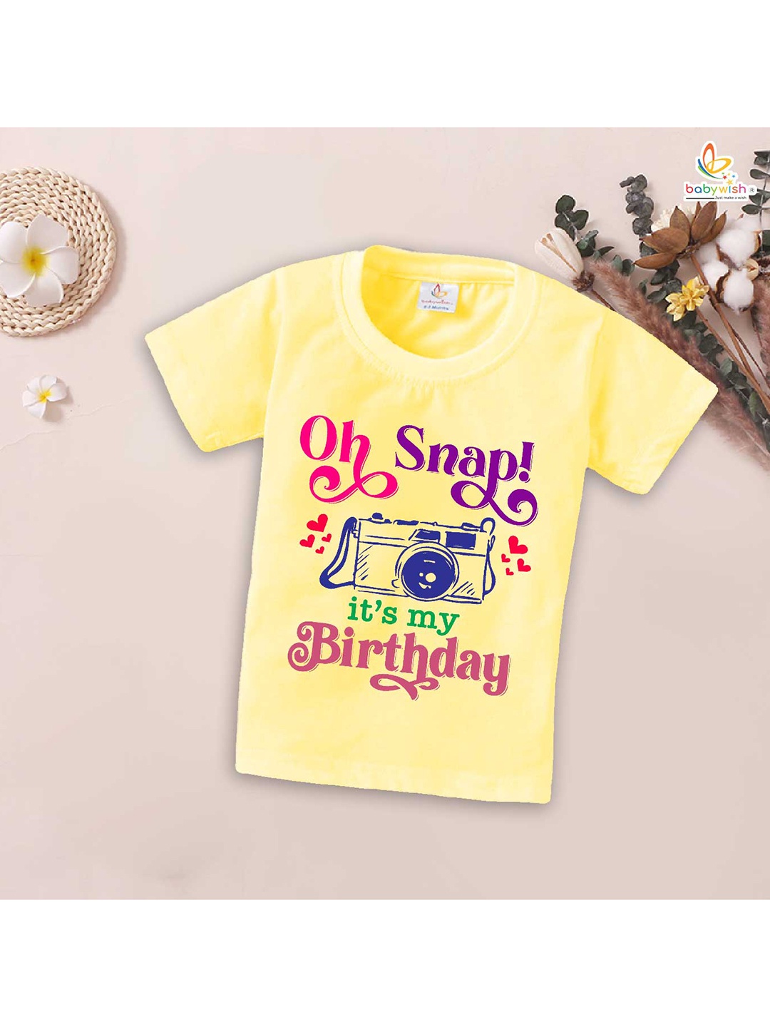 

Babywish Kids Typography Printed Cotton T-shirt, Yellow