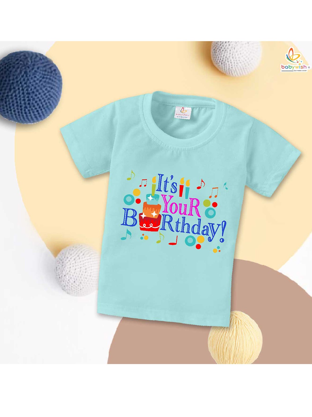 

Babywish Kids Typography Printed Cotton T-shirt, Sea green
