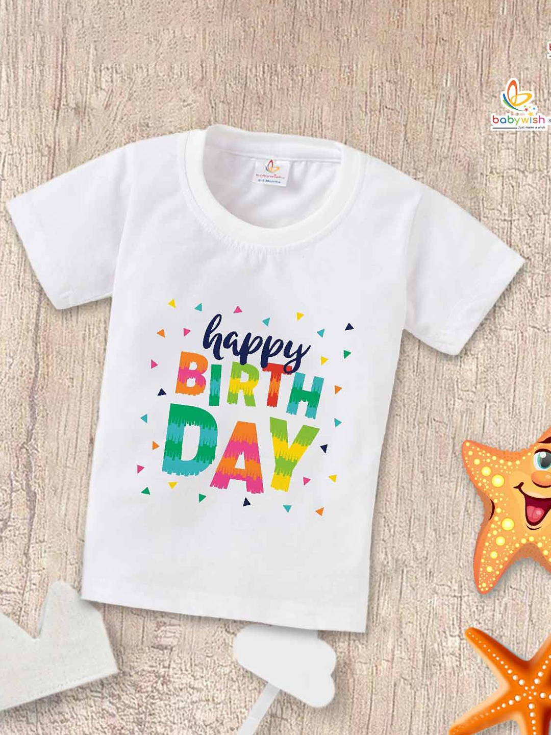 

Babywish Kids Typography Printed Cotton T-shirt, White