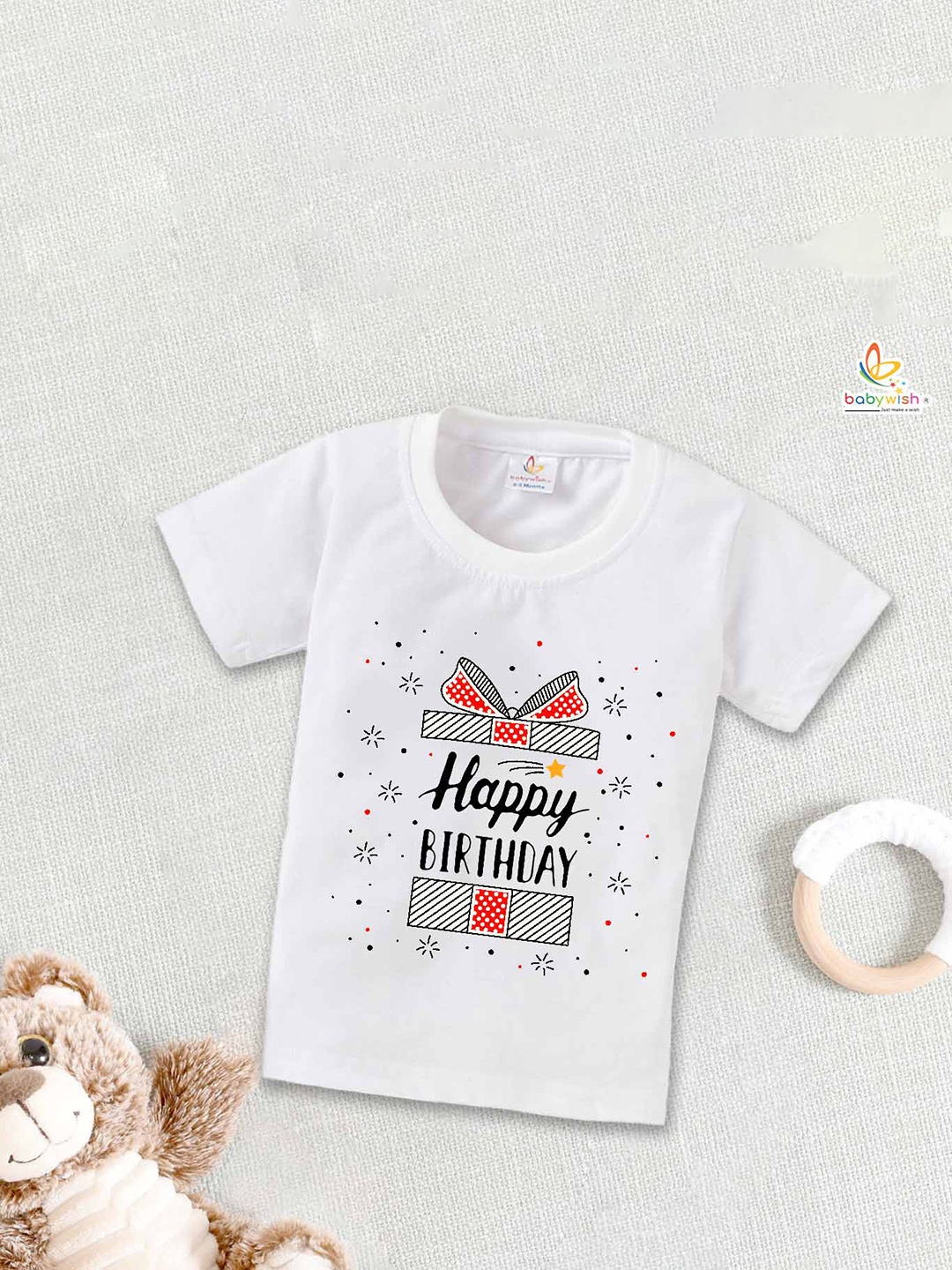 

Babywish Kids Typography Printed Cotton T-shirt, White