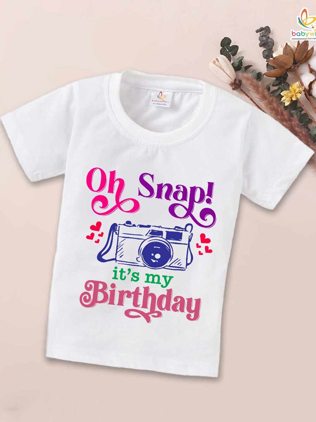 

Babywish Kids Relaxed Fit Typography Printed Cotton T-shirt, White